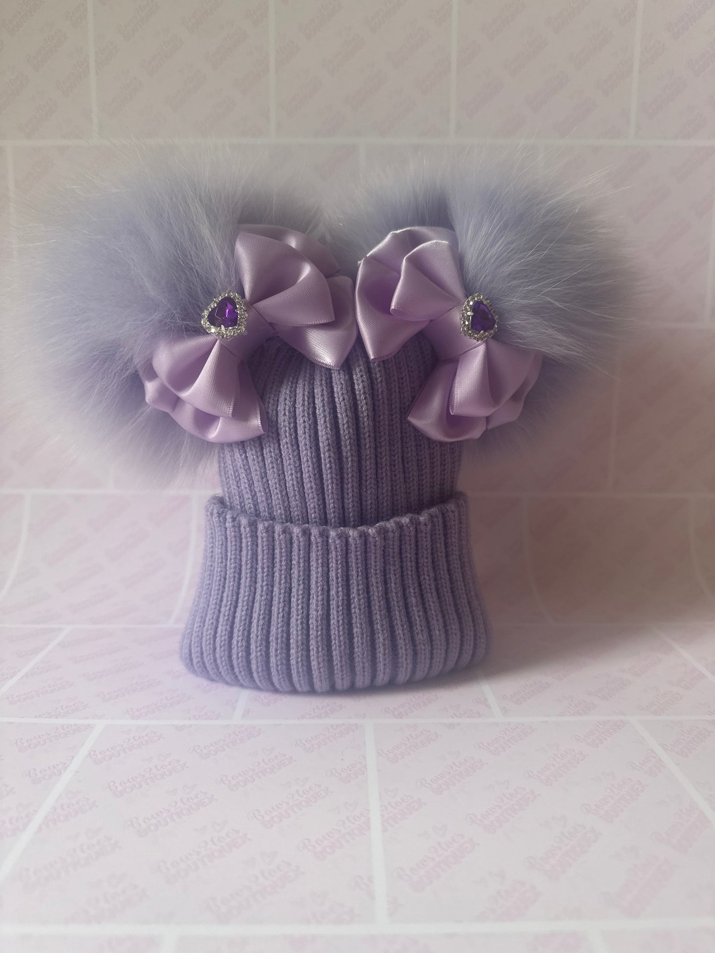 Luxury Pom Pom hats-with bow