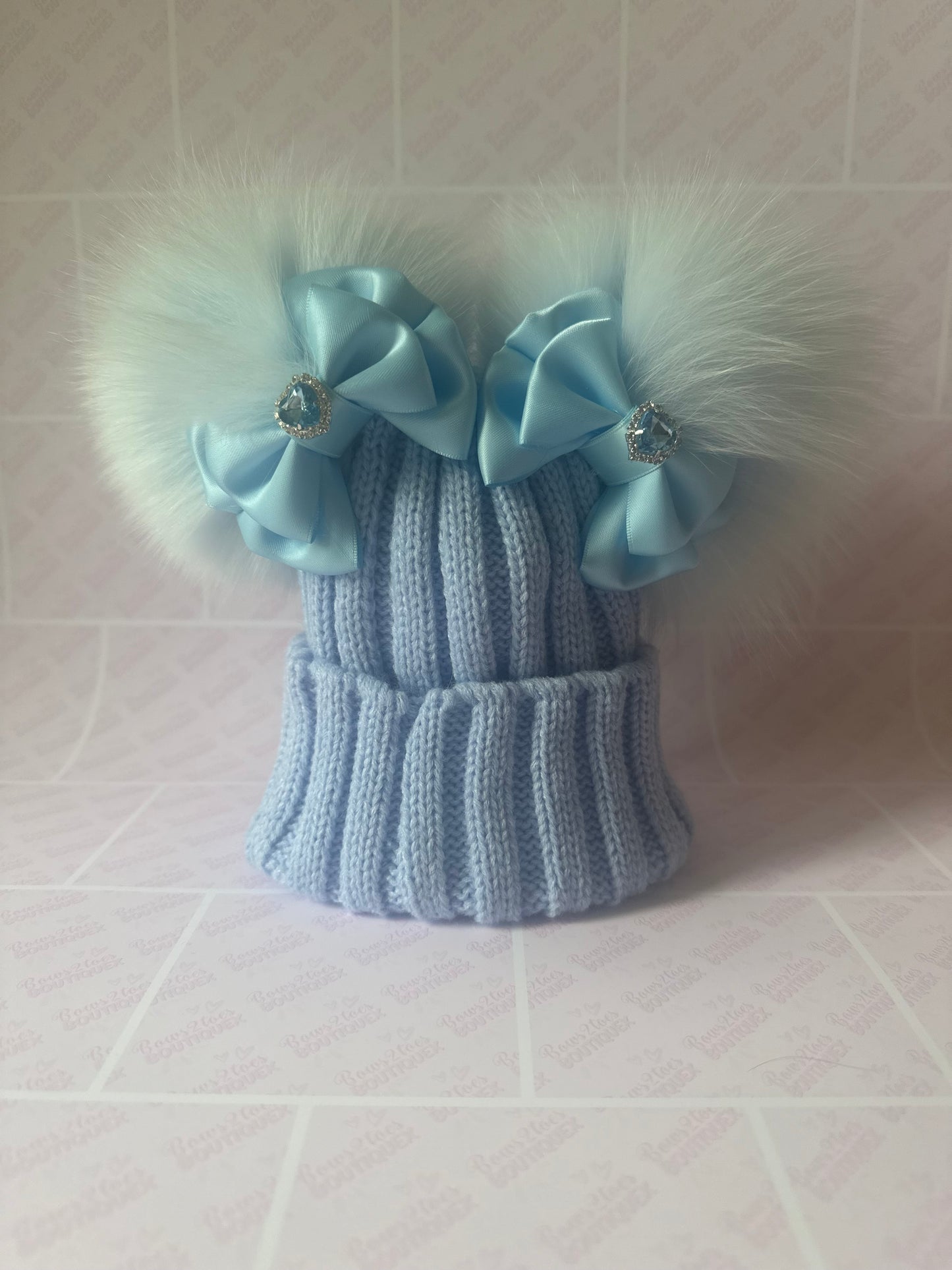 Luxury Pom Pom hats-with bow
