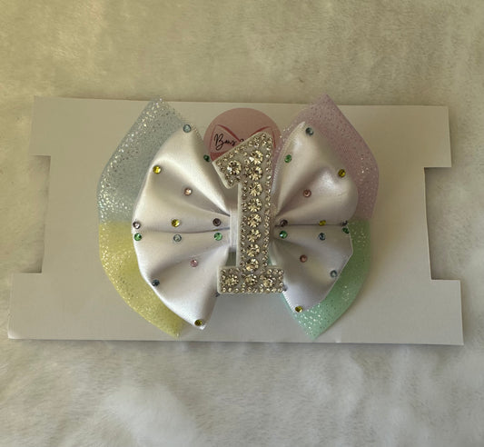 ‘Rainbow explosion’- Birthday bow