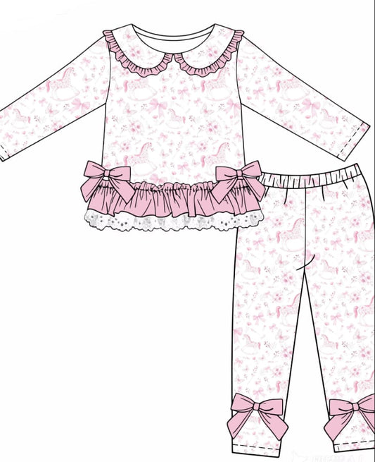Toile rocking horse